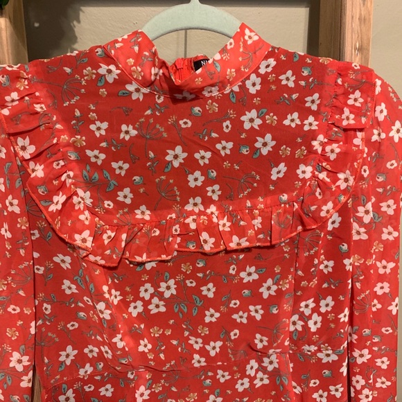 Nasty gal mini floral long sleeve high neck dress - Picture 4 of 4